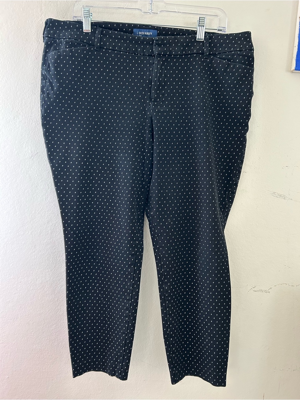 Old Navy Black Pants with White Microdot Pattern